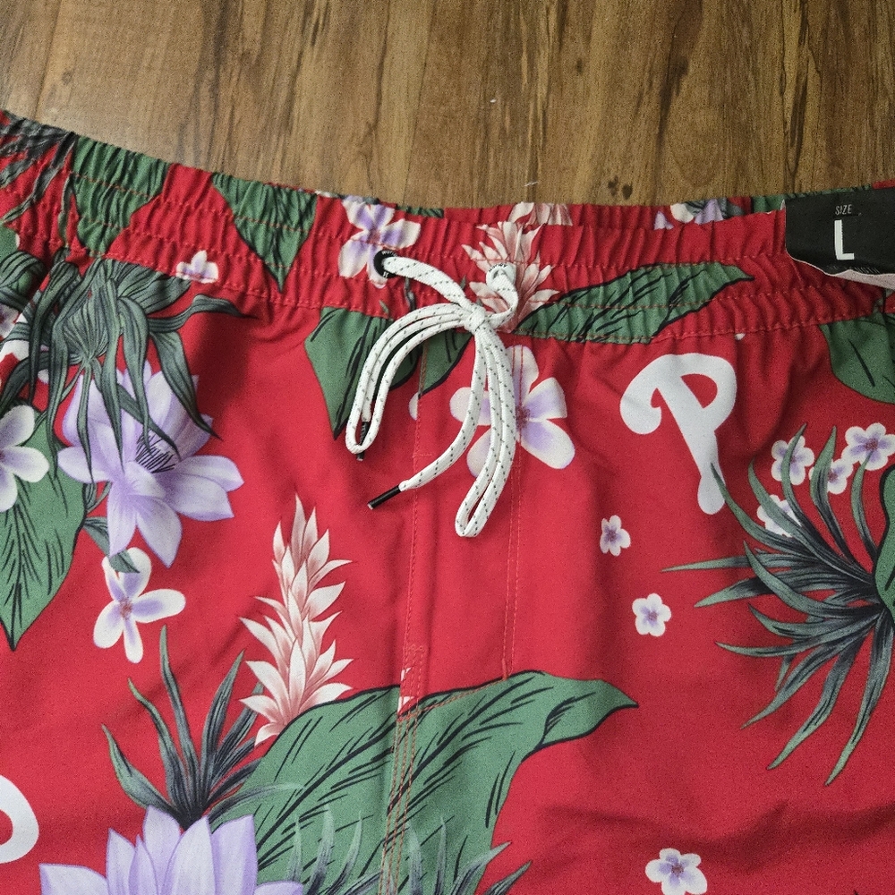 '47 Hurley Phillies MLB Men Large Swim Shorts With Drawstring NWT 092025 - Picture 3 of 8